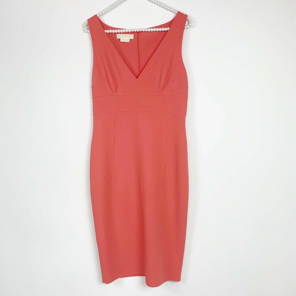 Michael Kors Orange dress‎ 8 wool fitted #KRP455D